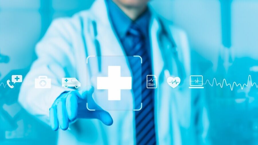 Illustrazione sull'uso dell'intelligenza artificiale in sanità