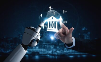 Illustrazione sull'intelligenza artificiale e pagamenti nel retail
