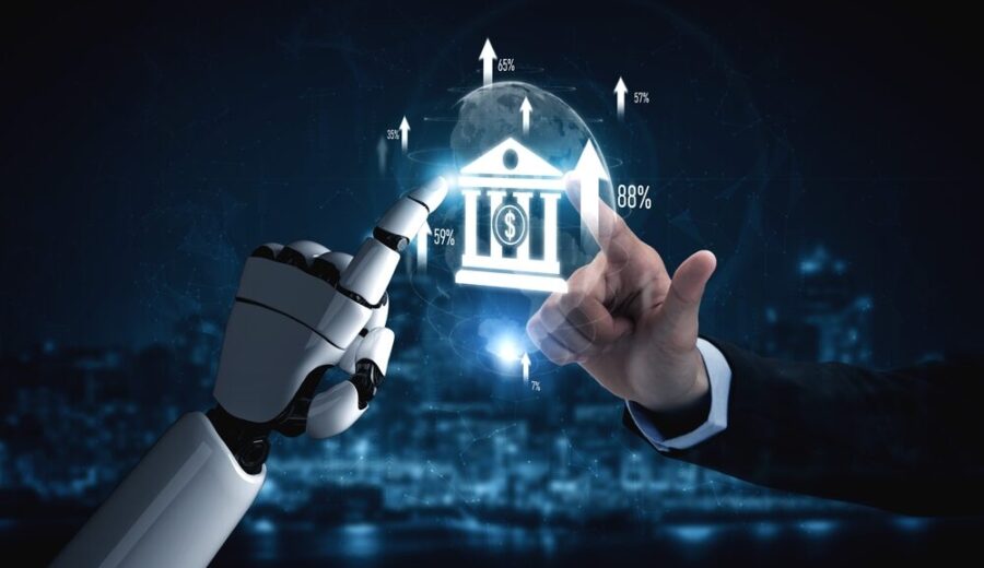 Illustrazione sull'intelligenza artificiale e pagamenti nel retail